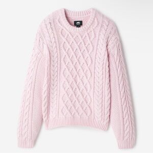 Roots Women's Soft Pink Cable Knit Sweater